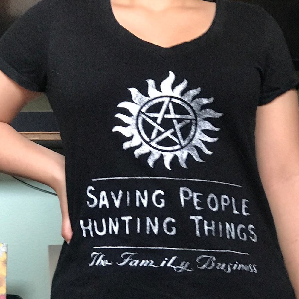 Supernatural Quote Anti-Possession V-Neck Top